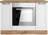 Herdumbauschrank KOCHSTATION "KS-Lana", weiß (matt weiß, wotaneiche), B:120cm H:86cm T:60cm, Holzwerkstoff, MDF, Schränke, Herdumbauschrank, Breite 120 cm
