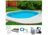 Ovalpool MY POOL BWT "PREMIUM", blau (weiß, hellblau), B:400cm H:135cm L:800cm, Schwimmbecken, Ovalpool, Höhe 135 cm, in verschiedenen Größen