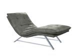 Relaxliege W.SCHILLIG "daily dreams", grau (grau s37), B:75cm H:91cm T:170cm, Stoff S37 (100% Polyester), Sofas, Relaxliege, in Waffelkissen-Optik, wahlweise mit Motor, Kufengestell, in 2 Breiten