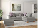 Ecksofa SIT & MORE "Dundee L-Form", silber, B:263cm H:86cm T:219cm, Sofas, Ecksofa, mit Federkern und Massivholzfüßen, wahlweise mit Kopfteilverstellung