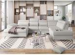 Wohnlandschaft SIT & MORE "Cabrio U-Form, B: 359 cm, mit Sitztiefen-, Arm- & Kopfteilverstellung", grau (hellgrau), B:359cm H:87cm T:230cm, 100% Polyester, Sofas, Wohnlandschaft, 3 Nierenkissen, Federkern, optional Bettfunktion und Stauraum