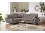 Ecksofa DOMO COLLECTION "FRANZI zeitlos und elegant, moderne Sitzheftung, L-Form", grau (stone), B:275cm H:81cm T:214cm, Sofas, Ecksofa, wahlweise mit Kopfteilverstellung (dann Breite: 275 cm)