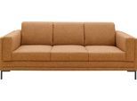 3-Sitzer "LOOKS VII", braun (messing), B:210cm H:82cm T:90cm, 100% Polyester, LOOKS BY WOLFGANG JOOP, Sofas, 3-Sitzer, klare Linien, edles Design