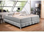 Boxspringbett HOME AFFAIRE "Salo", grau (hellgrau), B:166cm L:226cm, Komplettbetten, Boxspringbett, Ohne Kopfteil, inkl. Topper, auch in Überlänge 220 cm