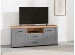 TV-Board HOME AFFAIRE "Valencia", grau (graphite grau, artisan eiche, grau mat), B:161cm H:66,5cm T:41cm, Holzwerkstoff, MDF, Sideboards, TV-Board