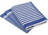 Geschirrtuch ROSS "Exclusiv", blau, 3 Stk., 100 % Baumwolle 50 % Baumwolle 50 % Leinen, 100% Baumwolle, 50% Baumwolle, 50% Leinen, Geschirrtücher, Geschirrtuch, 1x Küchen-Frottiertuch 50x50 cm Streifen u. 2x Geschirrtücher 50x70 cm