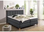 Boxspringbett HOME AFFAIRE, grau (anthrazit), B:180cm L:209cm, Komplettbetten, Boxspringbett, inklusive Komfortschaum-Topper