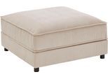 Hocker "Valan", beige (creme), B:85cm H:41cm T:85cm, ATLANTIC HOME COLLECTION, Hocker, Hocker, mit Cord-Bezug, frei stellbar