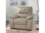 Sessel CALIA ITALIA "Gaia, hochwertiger, edler Ledersessel mit erstklassigem Sitzkomfort", beige (biscotto), B:100cm H:92cm T:94cm, Leder SORRENTO - 100% Leder;Leder BULL - 100% Leder, Sessel, Sessel, in zwei hochwertigen Lederqualitäten