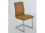Freischwinger K+W KOMFORT & WOHNEN "6511", gelb (curcuma, edelstahloptik), B:46cm H:90cm T:62cm, Stühle, Freischwinger, Freischwinger mit Hochkantrohr und praktischem Metallgriff am Rücken