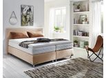 Boxspringbett "Ambiente, wahlweise in verschiedenen Größen & Farben", beige, B:195cm L:210cm, WESTFALIA SCHLAFKOMFORT, Komplettbetten, Boxspringbett, in verschiedenen Härtegraden, wahlweise mit Topper