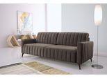 3-Sitzer EXXPO - SOFA FASHION "Grande, Schlafsofa, Dauerschläfer, Microvelours-Bezug, Breite 222cm", braun, B:222cm H:90cm T:100cm, Sofas, 3-Sitzer, mit Bettfunktion und Bettkasten, komfortabler Federkern