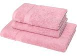 Handtuch Set DYCKHOFF "Planet", rosa (rose), 3 Stk., Walkfrottier, Walkfrottier, Obermaterial: 100% Baumwolle, Handtuch-Sets, Handtuch Set, 2 Handtücher (50x100cm), 1 Duschtuch (70x140cm)