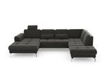 Wohnlandschaft SIT & MORE "Bendigo U-Form", grau (anthrazit), B:332cm H:87cm T:226cm, Sofas, Wohnlandschaft, inklusive Sitztiefenverstellung, Bodenfreiheit 15 cm, in 2 Fußfarben