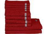 Handtuch Set ROSS "Sinfonie", rot (kirsche), Frottier, Frottier, Obermaterial: 100% Baumwolle, Handtuch-Sets, Handtuch Set, beinhaltet Gästetücher, Handtücher und Badetücher
