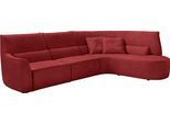 Ecksofa EGOITALIANO "Puffy, extravagant & edel, Retro Designsofa, hoher Sitzkomfort, L-Form", rot (marsala), B:330cm H:88cm T:205cm, Luxus-Micofaser Lederoptik (100% Polyester) ist ein neues technisches Gewebe mit einem visuellen und taktilen Aspekt, der dem Nubuk sehr nahe kommt, mit innovativen Eigenschaften. Seine außerordentliche Weichheit kommt von einem exklusiven Produktionsprozess, der Unr