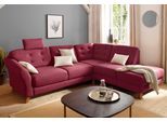 Ecksofa HOME AFFAIRE "Trondheim L-Form", rot (dunkel rot), B:260cm H:89cm T:90cm, Struktur weich ( 97% Polyester, 3% Baumwolle);Luxus-Microfaser ALTARA NUBUCK (100% Polyester);Luxus-Microfaser Lederoptik (100% Polyester), Sofas, Ecksofa, mit Federkern