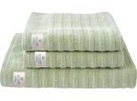 Handtuch Set DYCKHOFF "Wecycled", grün (seegrün), 3 Stk., Walkfrottier, Walkfrottier, Obermaterial: 100% Baumwolle, Handtücher, Handtuch Set, 2 Handtücher (50x100cm), 1 Duschtuch (70x140cm)
