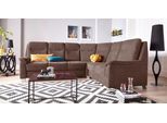 Ecksofa SIT & MORE "Boccaccio L-Form", braun (schlamm), B:265cm H:104cm T:215cm, Kunstleder SOFTLUX;Luxus-Microfaser (90% Polyester, 10% Polyamid);Flachgewebe (100% Polyester), Sofas, Ecksofa, mit Federkern und Kopfteilverstellung, wahlweise mit Bettfunktion