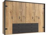 Kleiderschrank WIMEX "Detroit by fresh to go", beige (raw steel, metall), B:300cm H:218cm T:58cm, Schränke, Kleiderschrank