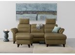 Ecksofa SIT & MORE "Mellum L-Form", grün (olive), B:250cm H:87cm T:163cm, 100% Polyester, Sofas, Ecksofa, Federkern, wahlweise mit Bettfunktion, Bettkasten und Armteilfunktion
