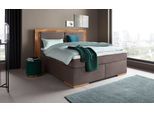 Boxspringbett HOME AFFAIRE "Cup", grau (charcoal), B:190cm L:206cm, Bezug: Luxus-Microfaser (100% Polyester);Bezug: Microfaser (100% Polyester), Komplettbetten, Boxspringbett, mit Massivholzrahmen, mit Topper, in 2 Härtegraden, in 3 Breiten