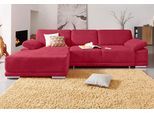 Ecksofa SIT & MORE "Coria L-Form", rot, B:282cm H:80cm T:162cm, Kunstleder SOFTLUX;Struktur ( 100% Polyester);Struktur fein ( 90% Polyester; 10% Polyamid);Luxus-Microfaser ALTARA NUBUCK (100% Polyester), Sofas, Ecksofa, mit XL-Recamiere, wahlweise mit Bettfunktion