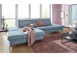 Ecksofa SIT & MORE "Brisbane L-Form", blau (hellblau), B:319cm T:181cm, Soft clean (98% Polyester, 2% Polyamid), Sofas, Ecksofa, Fußhöhe 15 cm, inklusive Sitztiefen-, Armteil- und Kopfteilverstellung
