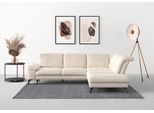 Ecksofa SIT & MORE "Cabana L-Form", beige (creme), B:303cm H:84cm T:244cm, 100% Polyester, Sofas, Ecksofa, Ottomane, wahlweise mit Sitztiefen-,Armlehnen- und Kopfteilfunktion