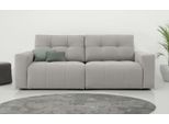 3-Sitzer HOME AFFAIRE "Turnon, Lounge-sofa, Breite 220 cm", grau (light grau), B:220cm H:84cm T:94cm, 100% Polyester, Sofas, 3-Sitzer, Chenille, mit Knopf- und Doppelsteppung, elegantes Aussehen