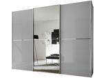 Schwebetürenschrank STAUD "Sinfonie Plus, edles Design in hochwertiger Qualität, Made in Germany", grau (hellgrauglas), B:298cm H:222cm T:68cm, Holzwerkstoff, Schränke, Schwebetürenschrank, Mit kombinierter Glas-Spiegel-Front, viele Varianten
