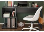 Schreibtisch VOGL MÖBELFABRIK "Essy", grau (grafit), B:137cm H:73cm T:60cm, Tische, Schreibtisch, mit offenen Elementen