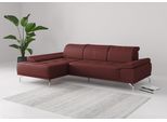 Ecksofa HOME AFFAIRE "Caluna", rot (merlot), B:280cm H:81cm T:174cm, Sofas, Ecksofa, Inkl.Sitztiefenverstellung, wahlweise mit Kopf- und Armteilverstellung