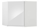 Eckhängeschrank KOCHSTATION "KS-Virginia", weiß (weiß hochglanz, anthrazit), B:60cm H:57cm T:34cm, Holzwerkstoff, MDF, Schränke, Eckhängeschrank, 60 cm breit