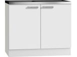 Spülenschrank OPTIFIT "Odense 50", weiß (weiß, weiß), B:100cm H:85cm T:50cm, Schränke, Spülenschrank, 100 cm breit, 50 cm tief, inkl. Spülenauflage