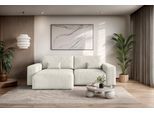 Ecksofa OTTO HOME "MATTS Schlafsofa mit Bettkasten, Maße B/T/H: 265/159/89 cm", creme, B:265cm H:89cm T:159cm, 100% Polyester, Sofas, Ecksofa, L-Form mit Recamiere rechts oder links, hoher Sitzkomfort