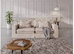 4-Sitzer HOME AFFAIRE "ALISSAS mit vielen Kissen, Biesen an den Kissen", beige, B:240cm H:94cm T:146cm, 92% Polyester, 8% Nylon, Sofas, 4-Sitzer, Hussenoptik, mit kleinen Taschen an der Seite zum Verstauen