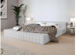 Bett HOME AFFAIRE "VENDY wahlweise mit Matratze und Topper, in 3 Breiten erhältlich", grau (hellgrau), B:202cm H:62cm L:222cm, 100% Polyester, Betten, Bett, Bettgestell mit Kopfteil und Bettkasten, mit/ohne Matratze (BFK/TFK)