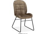 Esszimmerstuhl OMG DESIGN "Canberra", latte, schwarz, latte, B:51cm H:93,5cm T:63cm, Polyester, Stühle, Esszimmerstuhl, Esszimmerstuhl, pflegeleichter Samtvelour Bezug