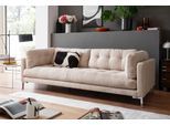 3-Sitzer TRENDS BY HG "Landau", beige (cream), B:228cm H:75cm T:92cm, Baumwoll - Polyester Mix, Sofas, 3-Sitzer, in Cord-Stoff mit Metallfuß