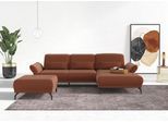 Ecksofa HOME AFFAIRE "Coco L-Form", rosa (kupfer), B:284cm H:88cm T:196cm, 95% Polyester, 5% Polyamid, Sofas, Ecksofa, Sitztiefen-, Arm- und Kopfteilverstellung, Cord-Bezug, Fußhöhe 15 cm