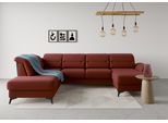 Wohnlandschaft SIT & MORE "Sinatra U-Form", rot (bordeaux), B:326cm H:85cm T:220cm, 100% Polyester, Sofas, Wohnlandschaft, optional mit Kopfteilverstellung und Armteilfunktion, Metallfüße