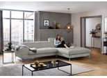 Ecksofa W.SCHILLIG "piedroo, Designsofa mit tollem Sitzkomfort, bequem und elegant, L-Form", grau (stone r66), B:303cm H:70cm T:193cm, Chenille-Flachgewebe R66 (85% Polyester, 15% Nylon), Sofas, Ecksofa, Kopfteilverstellung, wahlweise mit Sitztiefenverstellung, Breite 303cm