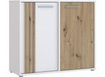 Kommode FORTE "Cardigan", weiß (weiß, artisan eiche), B:95,8cm H:82,3cm T:34,4cm, Holzwerkstoff, Sideboards, Kommode, Kommode, 2 farbig, Stauraum, Einlegeböden, Soft Close