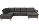 Wohnlandschaft SIT & MORE "Göteborg", grau (anthrazit), B:327cm H:90cm T:226cm, Sofas, Wohnlandschaft, inkl. Sitztiefenverstellung, wahlweise mit Bettfunktion & Bettkasten