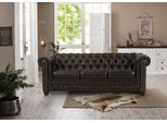Chesterfield-Sofa HOME AFFAIRE "Rysum", braun (dunkelbraun), B:203cm H:72cm T:86cm, Luxus-Microfaser Lederoptik (100% Polyester);Kunstleder, Sofas, Chesterfield-Sofa, Chesterfield-Optik, in 2 Bezugsqualitäten, 2 Ausf. schnell lieferbar