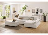 Ecksofa HOME AFFAIRE "Avesa L-Form", beige (creme), B:300cm H:80cm T:172cm, 95% Polyester, 5% Polyacryl, Sofas, Ecksofa, Wahlweise mit Armteilvertsellung und Bettfunktion, B/T/H: 300/172/80cm