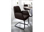 Freischwinger W.SCHILLIG "ole", braun (braun z59, schwarz pulverbeschichtet), B:63cm H:90cm T:64cm, Longlife Xtra-Leder Z69: Das feinnarbige, gedeckte Softleder Z69 besticht durch seine außergewöhnliche Weichheit im trendigen »Vintage-Look«, Hautstärke 0, 9 - 1, 1 mm;Longlife Xtra-Leder Z79: Das Z79 gehört zu der Familie der Anilin-Touch-Leder, die durch ihren besonders angenehmen Griff überzeugen