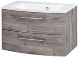 Waschtisch WELLTIME "Windau", braun (eiche ribbeck, eiche ribbeck), B:80cm H:56cm T:47cm, Waschtische, Waschtisch, Breite 80 cm, mit Soft-Close Funktion