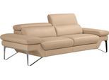 2,5-Sitzer EGOITALIANO "Princess, Designsofa und super bequem, tolle Detailverarbeitung", beige (champagner), B:236cm H:95cm T:108cm, Leder BULL (Echtes Rindsleder). Geschliffenes, pigmentiertes und behandeltes Rindsleder mit einer Dicke von 1, 3-1, 5 mm. Es handelt sich um ein weiches, geschütztes Leder. Eine leichte Deckschicht schützt sie vor Flecken, ohne ihre ursprünglichen Eigenschaften zu v